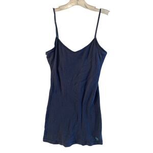Y2K Abercrombie & Fitch Cami Womens Large Blue Fitted Spaghetti Strap/Shelf Bra